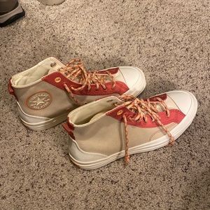Converse All Star High Tops - Red, Orange & Beige BRAND NEW, NEVER WORN